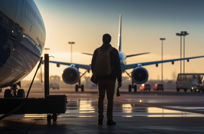 man beside plane
